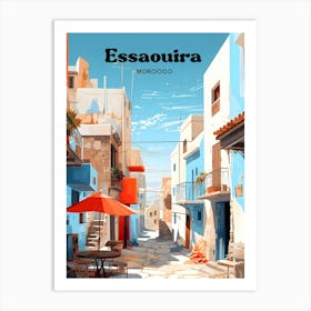 Essaouira Morocco Streetview Travel Art Illustration Art Print