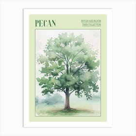 Pecan Tree Atmospheric Watercolour Painting 1 Poster Art Print