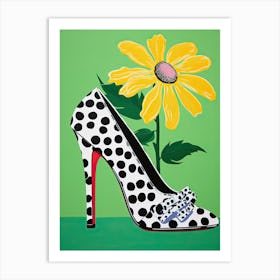 Petal Steps: A Dance of Shoes and Blooms Art Print