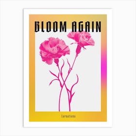 Hot Pink Carnations 4 Poster Art Print