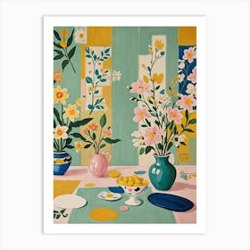 Flowers On A Table Art Print