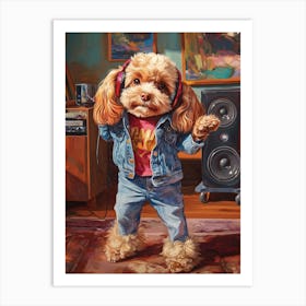 Cavapoo Dance Like No One Is Watching Art Print