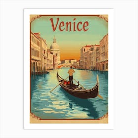 Aihrgdesign A Vintage Travel Poster Of Venice 2 Art Print