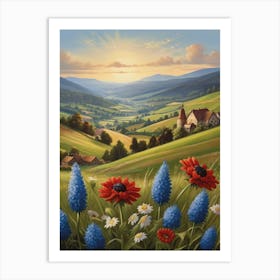 Beautiful Sunset In The Countryside Art Print