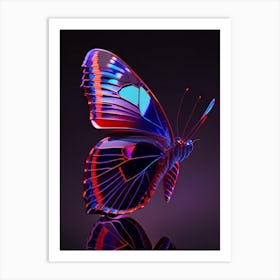 Red Admiral Butterfly Holographic 1 Art Print