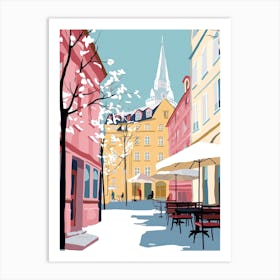 Oslo, Norway, Flat Pastels Tones Illustration 2 Art Print