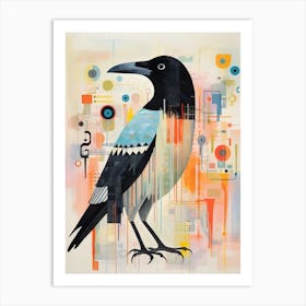 Bird Painting Collage Crow 4 Art Print