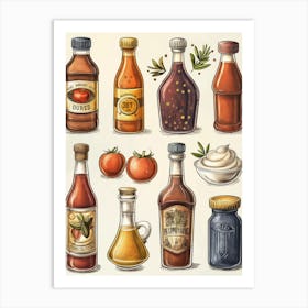 Various Condiments, Kitchen Art Print