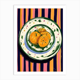 A Plate Of Pumpkins, Autumn Food Illustration Top View 40 Art Print