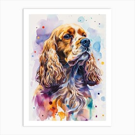 Cocker Spaniel Watercolor Painting 4 Art Print