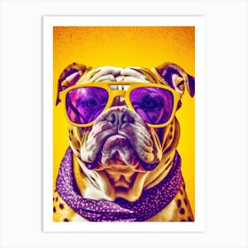 Bulldog In Sunglasses Pop Art Print