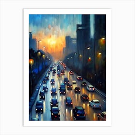 City At Night 1 Art Print