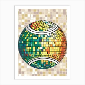 Mosaic Tennis Ball Art Print