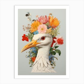 Bird With A Flower Crown Seagull 1 Art Print