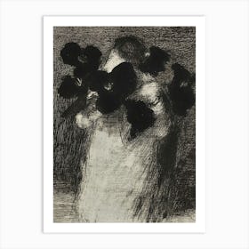 Woman With Flowers 3 Art Print