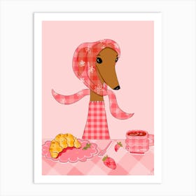 Greyhound at Brunch Art Print