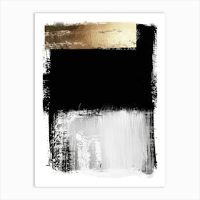 Abstract Black And Gold Painting 79 Art Print