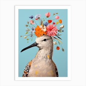 Bird With A Flower Crown Dunlin 4 Art Print