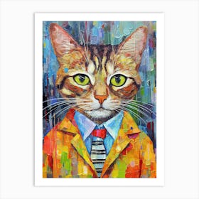 Chic Kitty Canvas; A Cat Oil Masterpiece Art Print