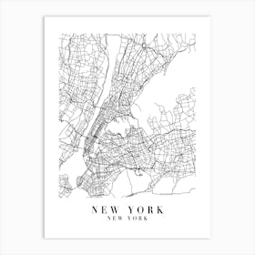 New York New York Street Map Minimal Art Print