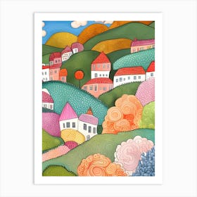 Colorful Houses In The Countryside Art Print