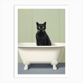 Black Cat In Bathtub 5 Art Print