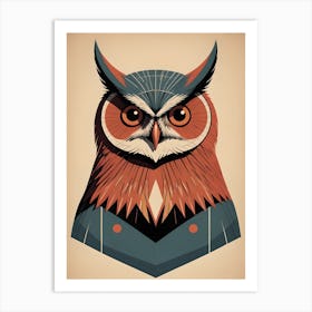 Retro Makira Owl Art Print