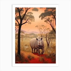 Rhinoceros In The African Savannah 4 Art Print