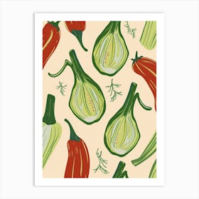 Mixed Vegetable Selection Pattern 1 Art Print