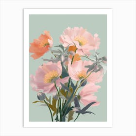 Bouvardia Flowers Acrylic Pastel Colours 1 Art Print