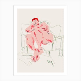 Model Resting In A Chair Art Print