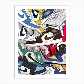 Sneakers Jordan Collection Art Print