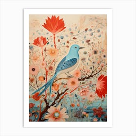 Bluebird Detailed Bird Painting Art Print