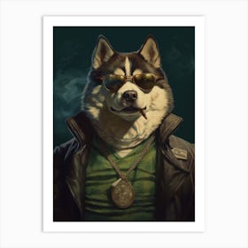 Gangster Dog Alaskan Malamute 2 Art Print