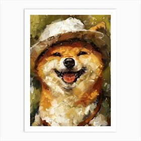 Oil Painting Smiling Shiba Inu 21 Art Print