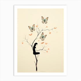 portrait of a butterfly woman 2 Art Print