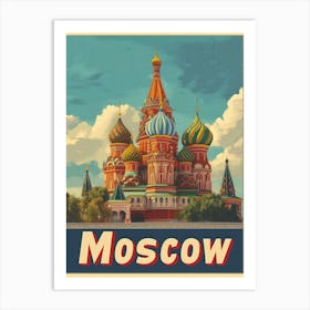 Aihrgdesign A Vintage Travel Poster Of Moscow Art Print