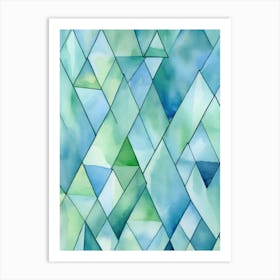 Watercolor Triangles 1 Art Print