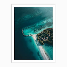 Aerial View Of A Tropical Island 1 Art Print