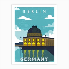 Berlin, Germany — Retro travel minimalist poster Art Print