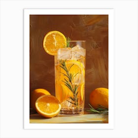 Orange Drink With Rosemary Art Print