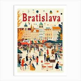 Aihrgdesign A 1970s Inspired Travel Poster For Bratislava 6 Art Print