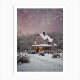 House In The Snow Art Print