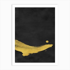Minimal Landscape Black And Yellow 02 Art Print