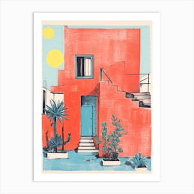 A House In Marrackech, Abstract Risograph Style 1 Art Print