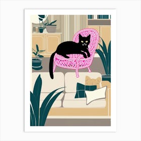 Cat In A Chair Art Print