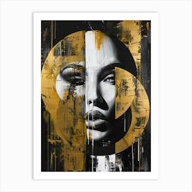 Gold Face 19 Art Print