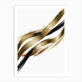 Gold And Black Stripes Art Print