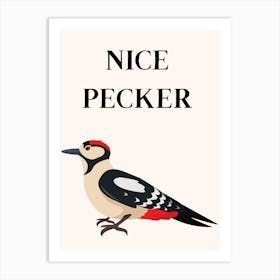 Nice Pecker Funny Bird Bathroom Print Art Print