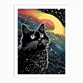 Astral Purrtacle, Psychedelic Cats series Art Print